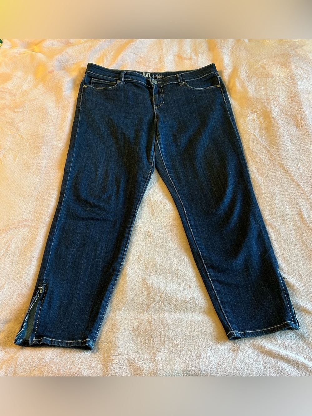 Kut from the Kloth Brigitte ankle skinny cropped jeans ankle zipper size 10